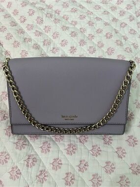 kate spade lavender crossbody with gold chain strap